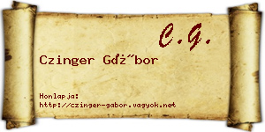 Czinger Gábor névjegykártya